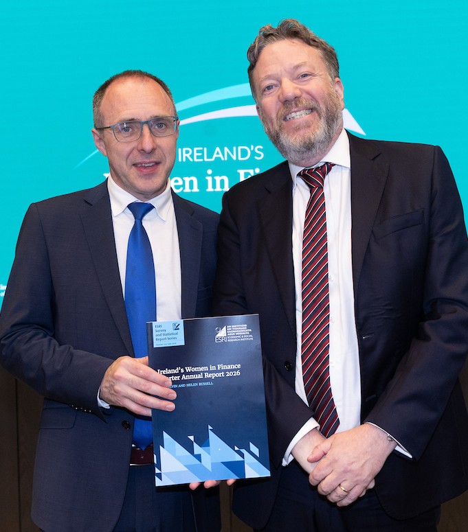 Minister Michael McGrath and David Fitzgerald, CEO, MIBI